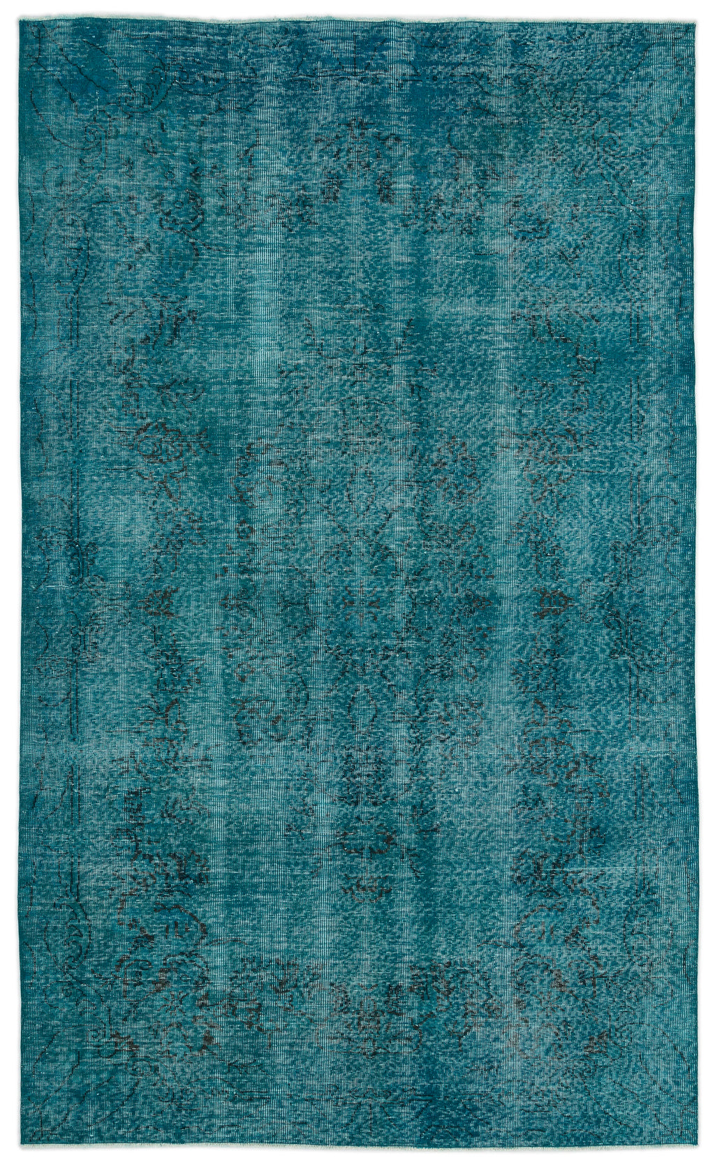 Turquoise  Over Dyed Vintage Rug 5'11'' x 10'0'' ft 180 x 305 cm