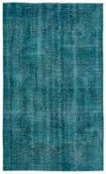 Turquoise  Over Dyed Vintage Rug 5'11'' x 10'0'' ft 180 x 305 cm