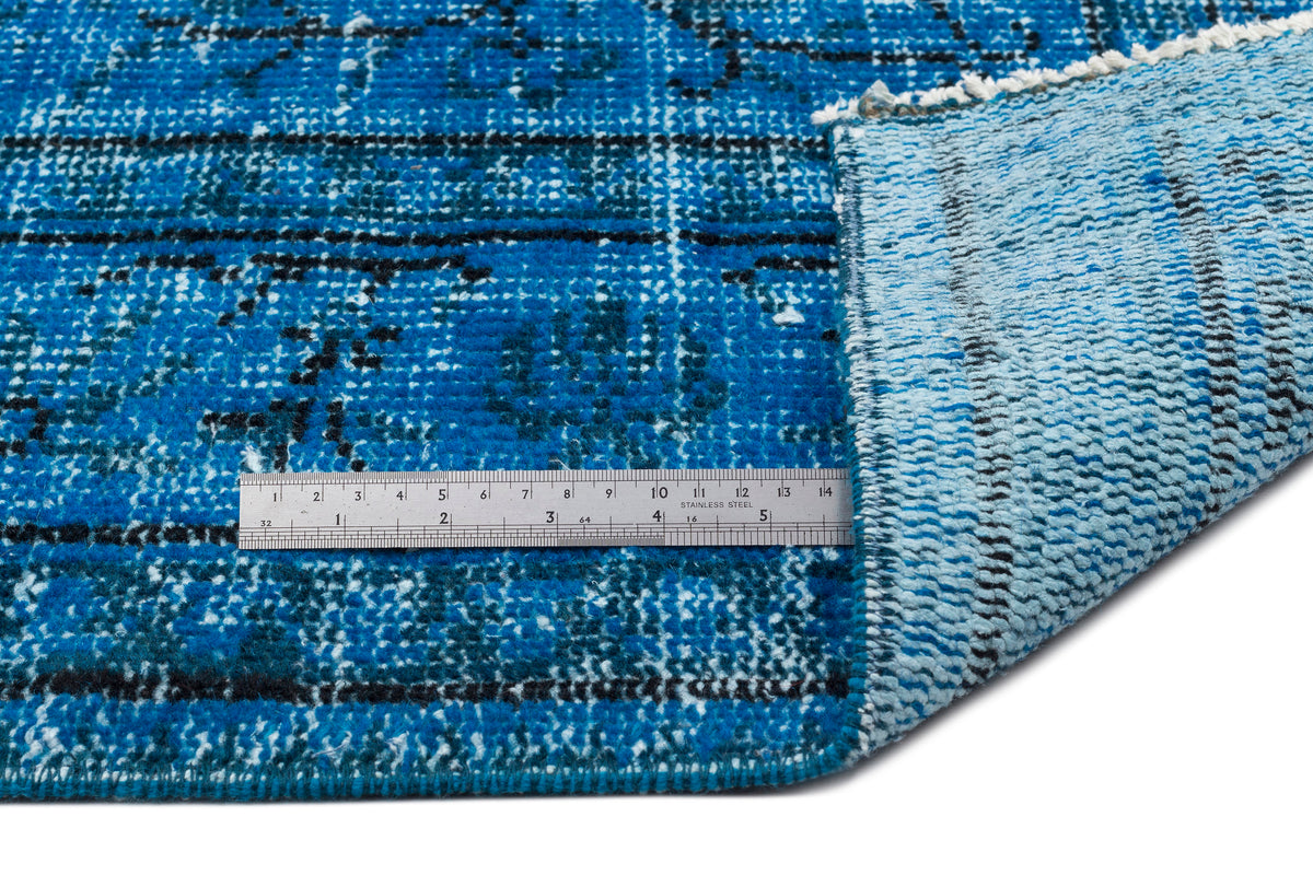 Turquoise  Over Dyed Vintage Rug 6&#39;3&#39;&#39; x 9&#39;9&#39;&#39; ft 191 x 296 cm