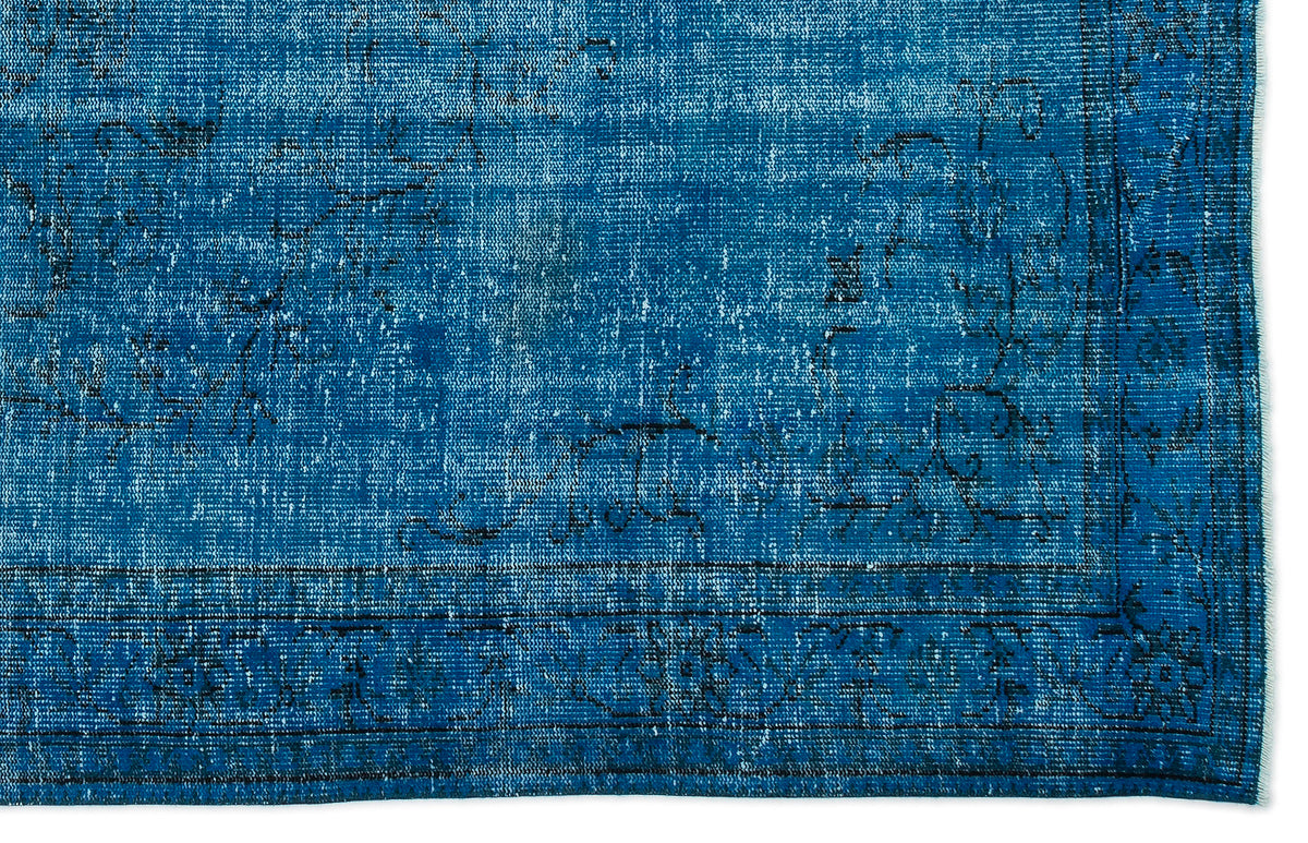 Turquoise  Over Dyed Vintage Rug 6&#39;3&#39;&#39; x 9&#39;9&#39;&#39; ft 191 x 296 cm