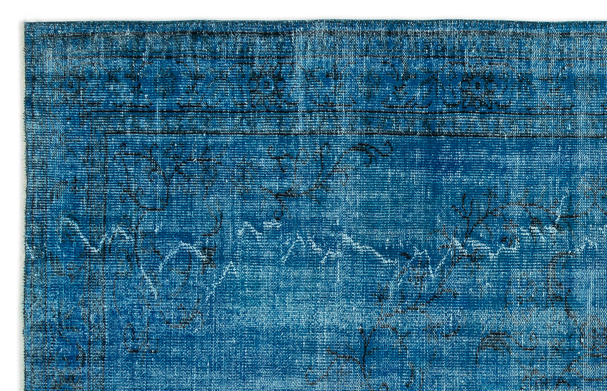 Turquoise  Over Dyed Vintage Rug 6&#39;3&#39;&#39; x 9&#39;9&#39;&#39; ft 191 x 296 cm