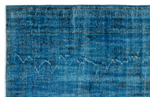 Turquoise  Over Dyed Vintage Rug 6'3'' x 9'9'' ft 191 x 296 cm