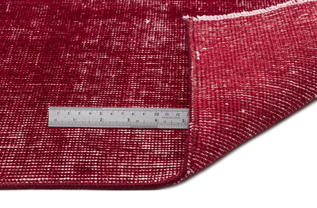 Red Over Dyed Vintage Rug 4&#39;9&#39;&#39; x 8&#39;6&#39;&#39; ft 145 x 260 cm