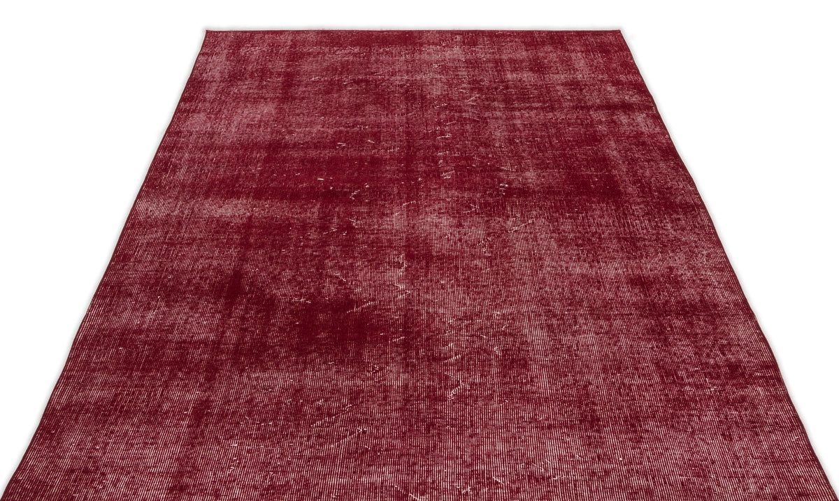 Red Over Dyed Vintage Rug 4&#39;9&#39;&#39; x 8&#39;6&#39;&#39; ft 145 x 260 cm