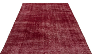 Red Over Dyed Vintage Rug 4'9'' x 8'6'' ft 145 x 260 cm
