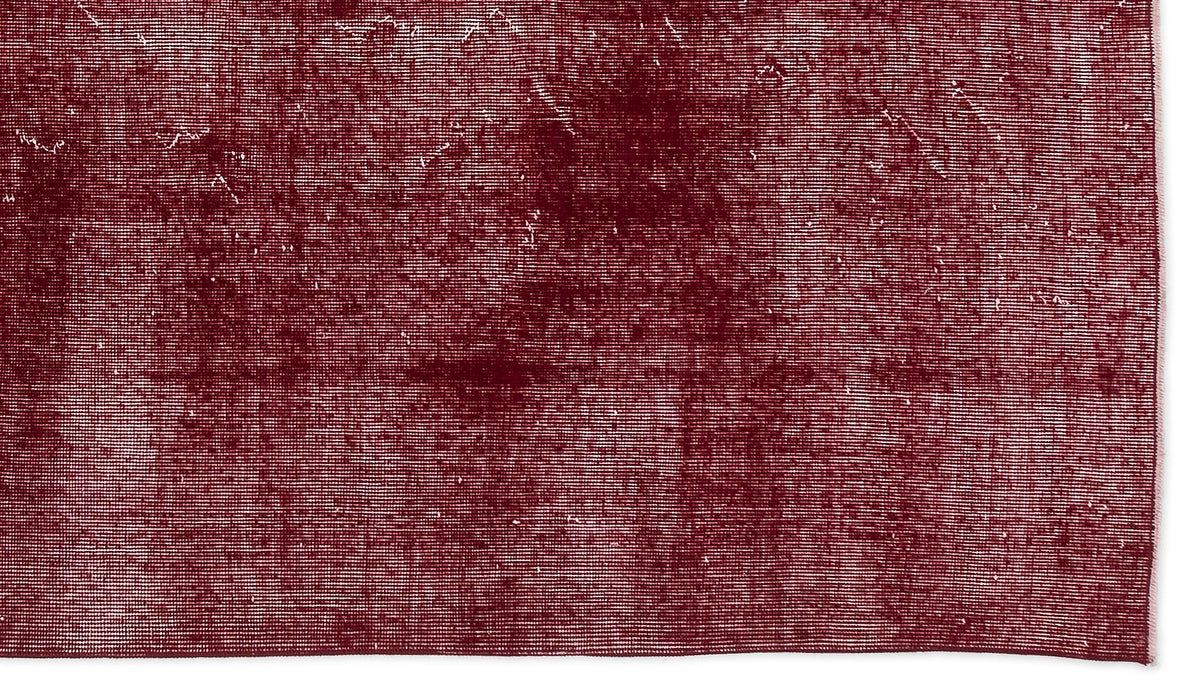 Red Over Dyed Vintage Rug 4&#39;9&#39;&#39; x 8&#39;6&#39;&#39; ft 145 x 260 cm