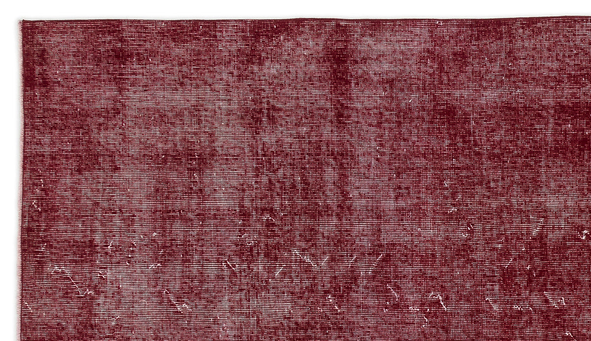 Red Over Dyed Vintage Rug 4&#39;9&#39;&#39; x 8&#39;6&#39;&#39; ft 145 x 260 cm