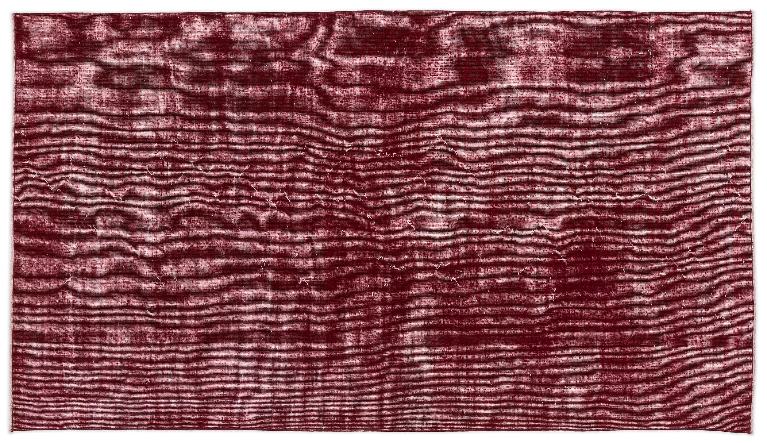 Red Over Dyed Vintage Rug 4'9'' x 8'6'' ft 145 x 260 cm
