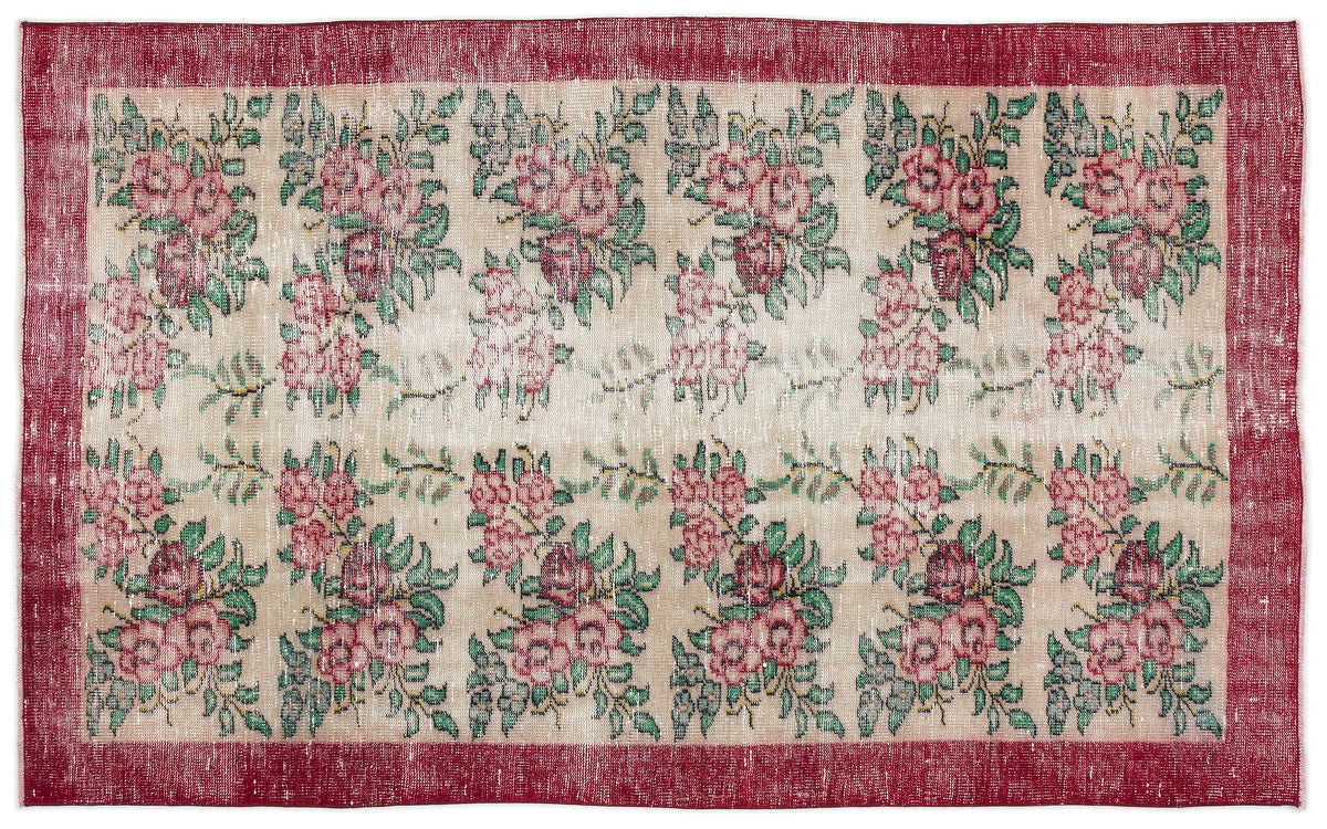 Retro Over Dyed Vintage Rug 4&#39;9&#39;&#39; x 7&#39;10&#39;&#39; ft 145 x 238 cm