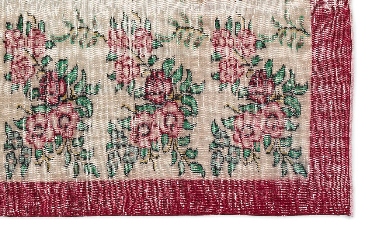 Retro Over Dyed Vintage Rug 4&#39;9&#39;&#39; x 7&#39;10&#39;&#39; ft 145 x 238 cm