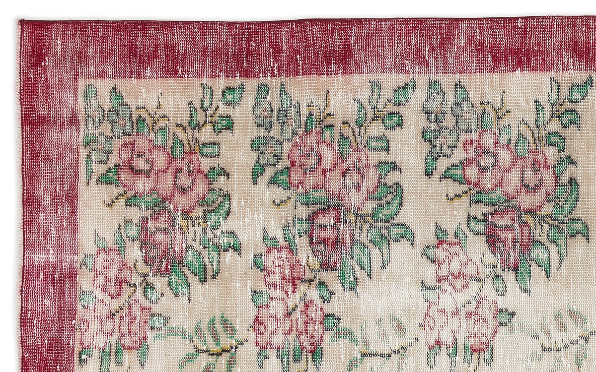 Retro Over Dyed Vintage Rug 4&#39;9&#39;&#39; x 7&#39;10&#39;&#39; ft 145 x 238 cm