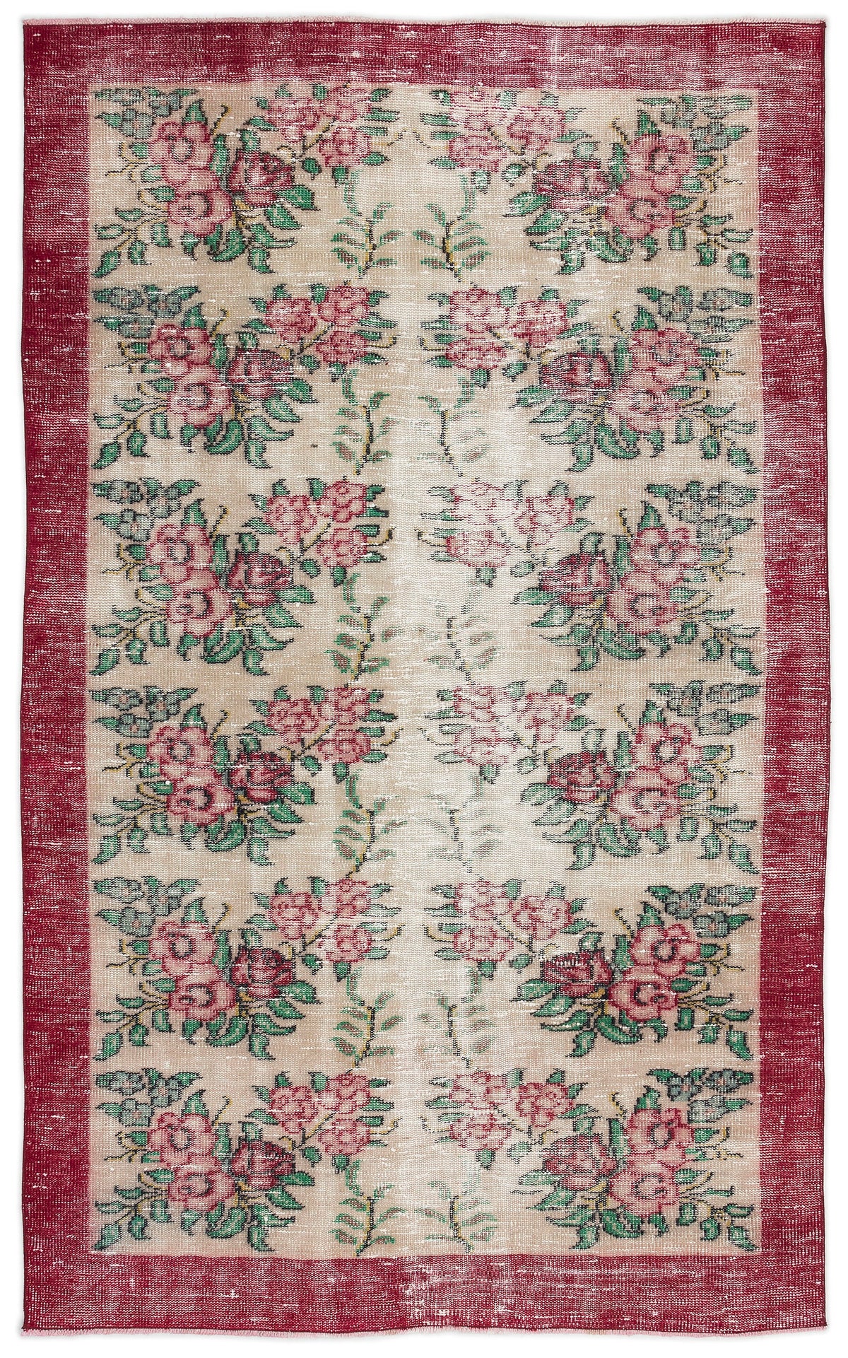 Retro Over Dyed Vintage Rug 4&#39;9&#39;&#39; x 7&#39;10&#39;&#39; ft 145 x 238 cm