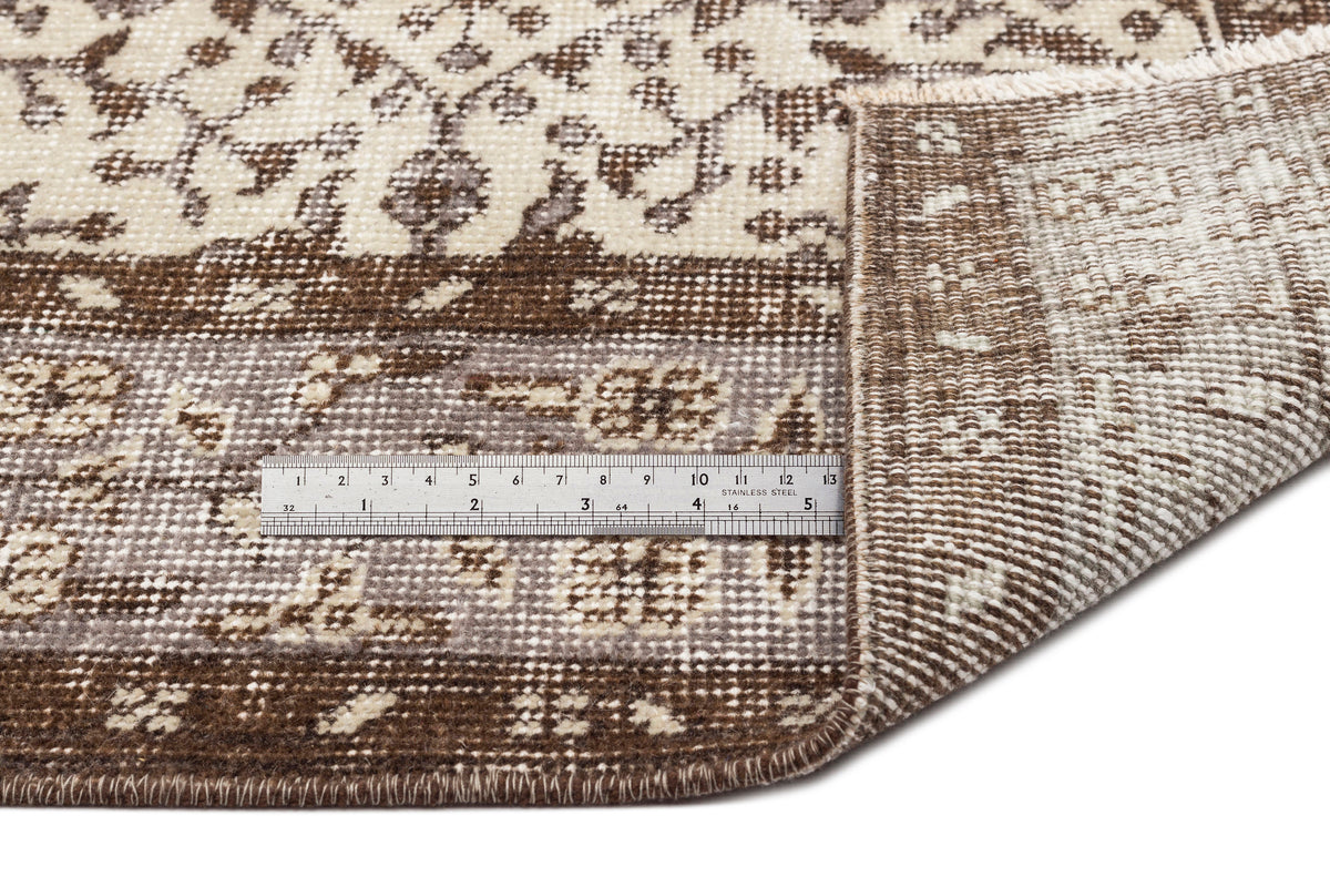 Beige Over Dyed Vintage Rug 3&#39;10&#39;&#39; x 6&#39;10&#39;&#39; ft 116 x 208 cm