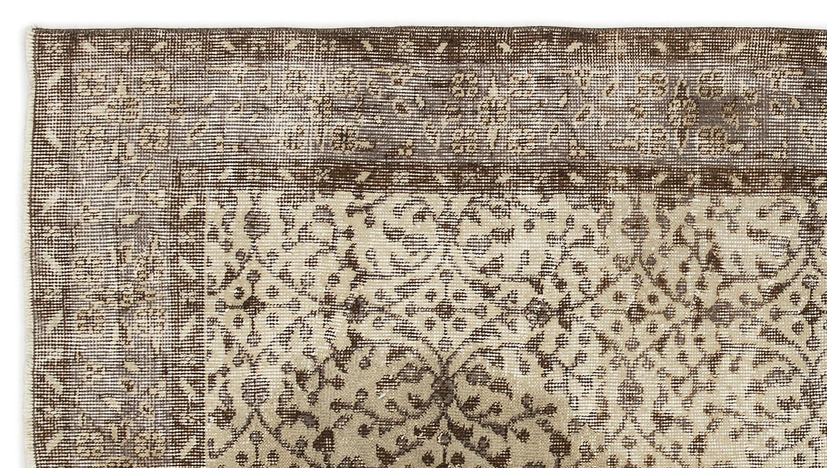 Beige Over Dyed Vintage Rug 3&#39;10&#39;&#39; x 6&#39;10&#39;&#39; ft 116 x 208 cm