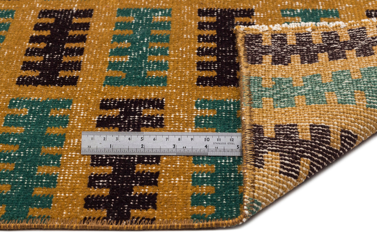 Retro Over Dyed Vintage Rug 3&#39;8&#39;&#39; x 4&#39;7&#39;&#39; ft 111 x 140 cm