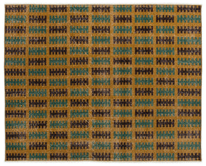 Retro Over Dyed Vintage Rug 3'8'' x 4'8'' ft 113 x 142 cm