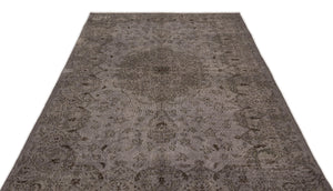 Gray Over Dyed Vintage Rug 5'5'' x 9'11'' ft 166 x 301 cm