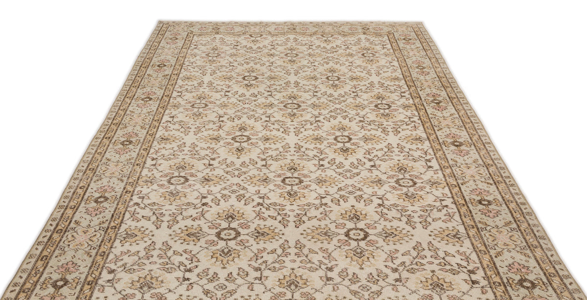 Beige Over Dyed Vintage Rug 6&#39;0&#39;&#39; x 10&#39;0&#39;&#39; ft 183 x 306 cm