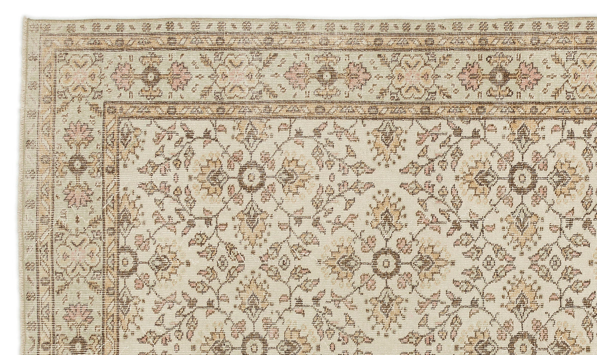 Beige Over Dyed Vintage Rug 6&#39;0&#39;&#39; x 10&#39;0&#39;&#39; ft 183 x 306 cm