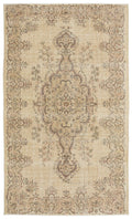 Beige Over Dyed Vintage Rug 5'8'' x 9'4'' ft 173 x 285 cm