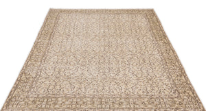 Beige Over Dyed Vintage Rug 5'2'' x 8'7'' ft 157 x 262 cm