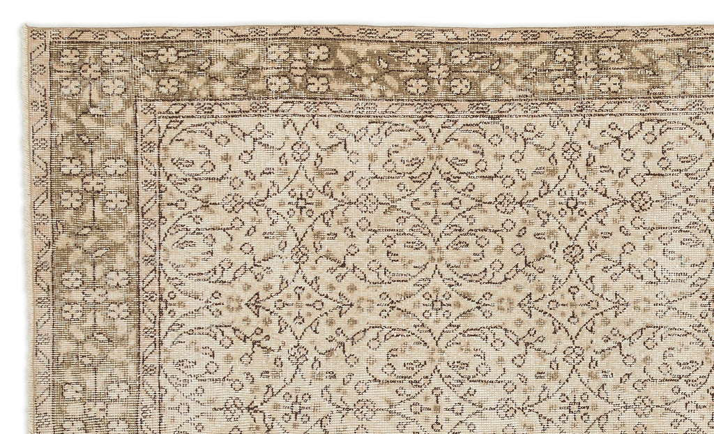 Beige Over Dyed Vintage Rug 5'2'' x 8'7'' ft 157 x 262 cm