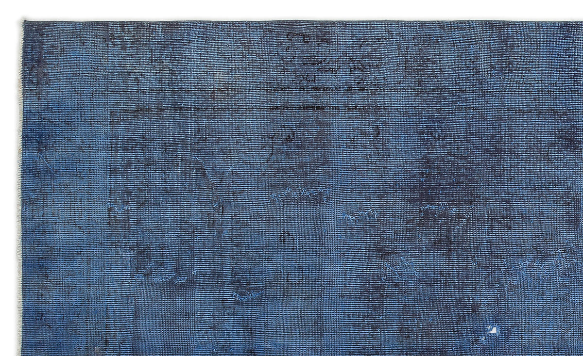 Blue Over Dyed Vintage Rug 5&#39;3&#39;&#39; x 8&#39;8&#39;&#39; ft 161 x 265 cm