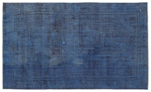 Blue Over Dyed Vintage Rug 5'3'' x 8'8'' ft 161 x 265 cm