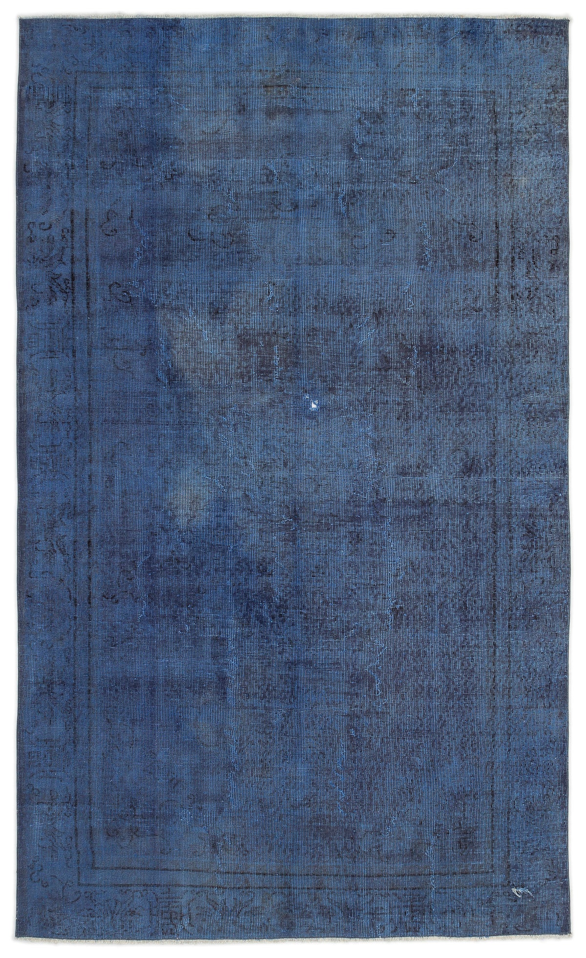Blue Over Dyed Vintage Rug 5&#39;3&#39;&#39; x 8&#39;8&#39;&#39; ft 161 x 265 cm