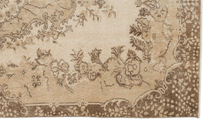 Beige Over Dyed Vintage Rug 5'7'' x 9'5'' ft 170 x 288 cm