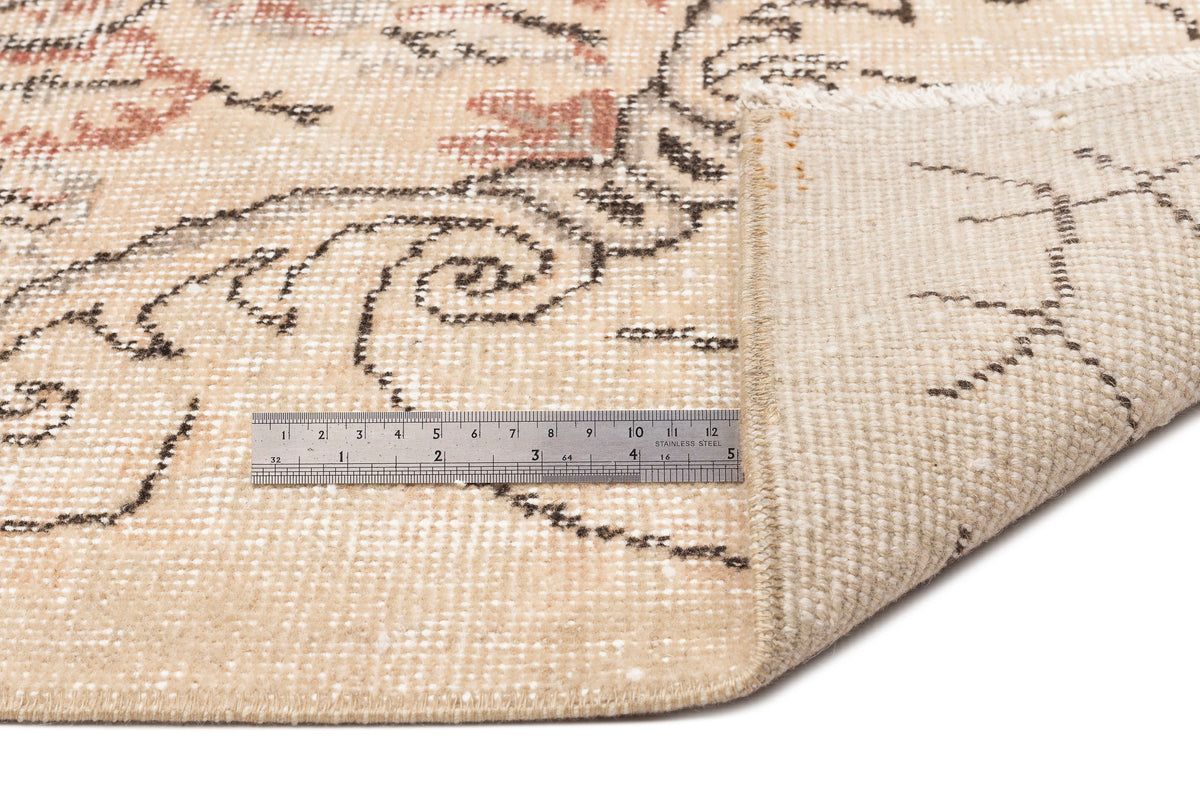 Beige Over Dyed Vintage Rug 5&#39;11&#39;&#39; x 9&#39;6&#39;&#39; ft 180 x 290 cm