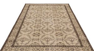 Beige Over Dyed Vintage Rug 5'5'' x 8'10'' ft 165 x 268 cm