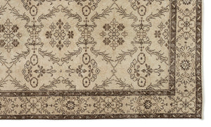 Beige Over Dyed Vintage Rug 5'5'' x 8'10'' ft 165 x 268 cm