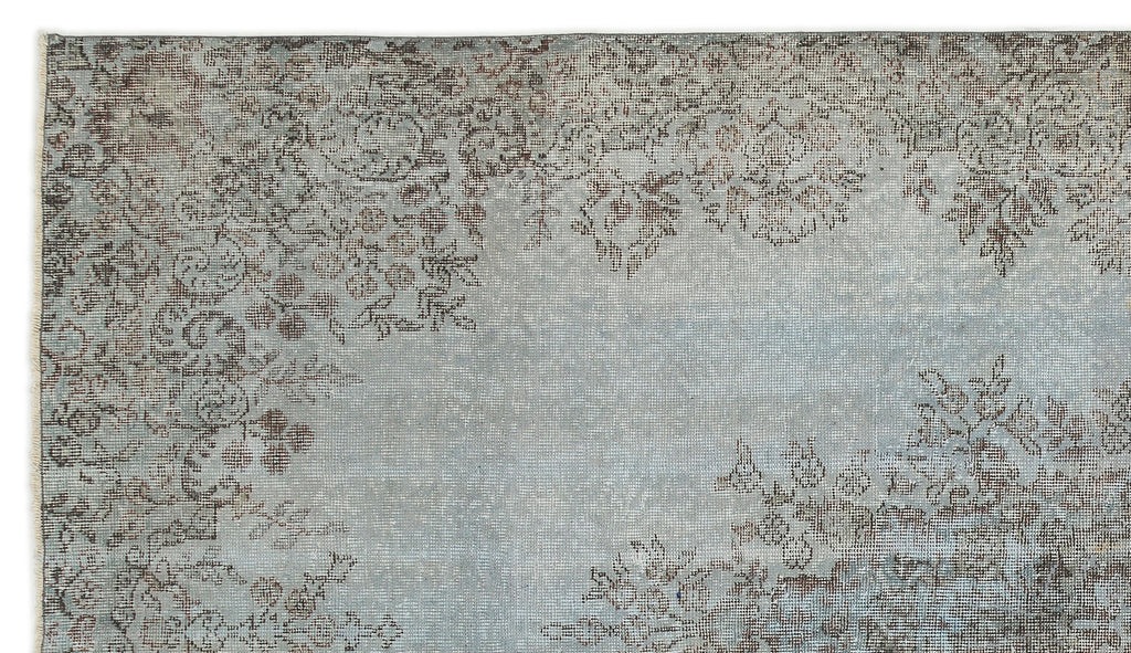 Blue Over Dyed Vintage Rug 5'6'' x 9'6'' ft 168 x 290 cm