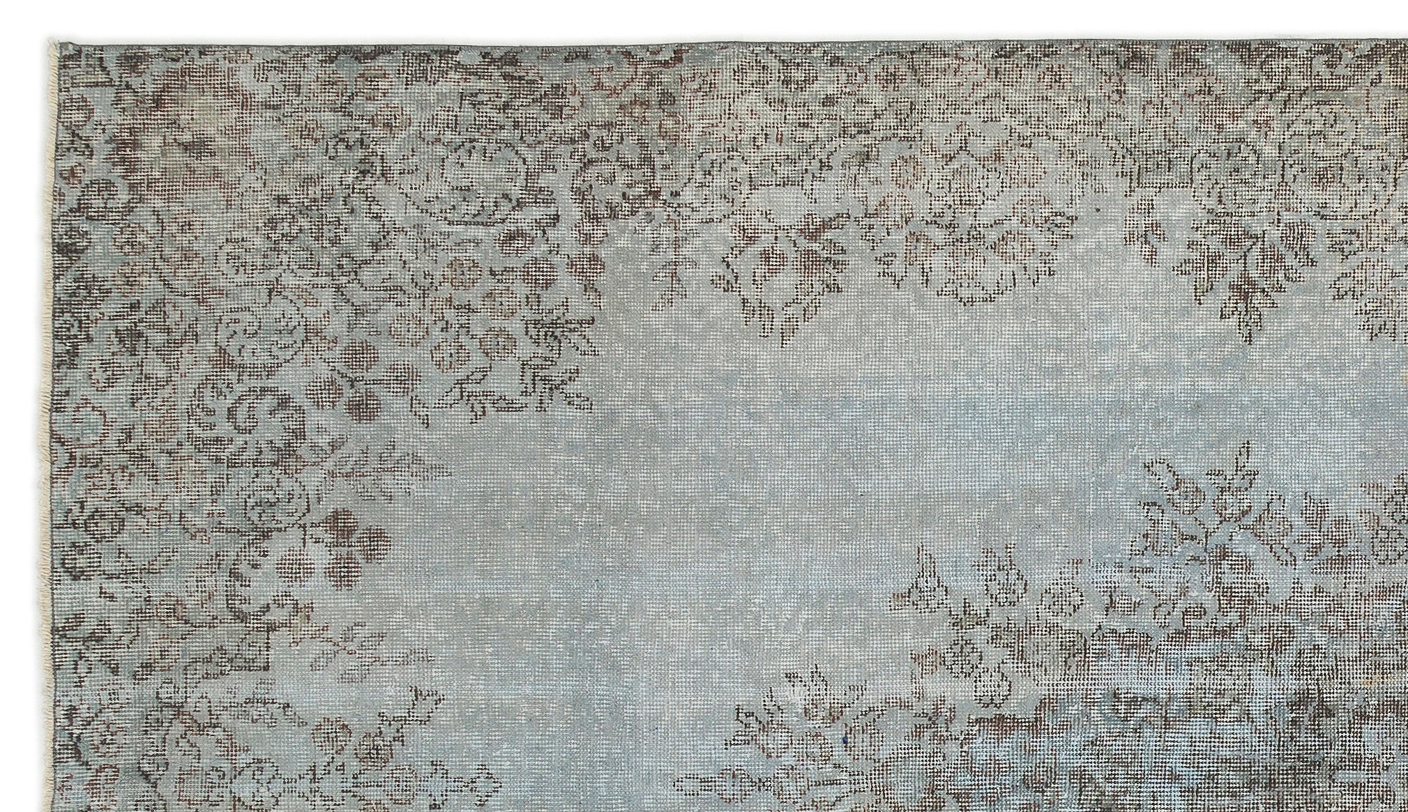 Blue Over Dyed Vintage Rug 5'6'' x 9'6'' ft 168 x 290 cm