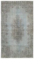 Blue Over Dyed Vintage Rug 5'6'' x 9'6'' ft 168 x 290 cm
