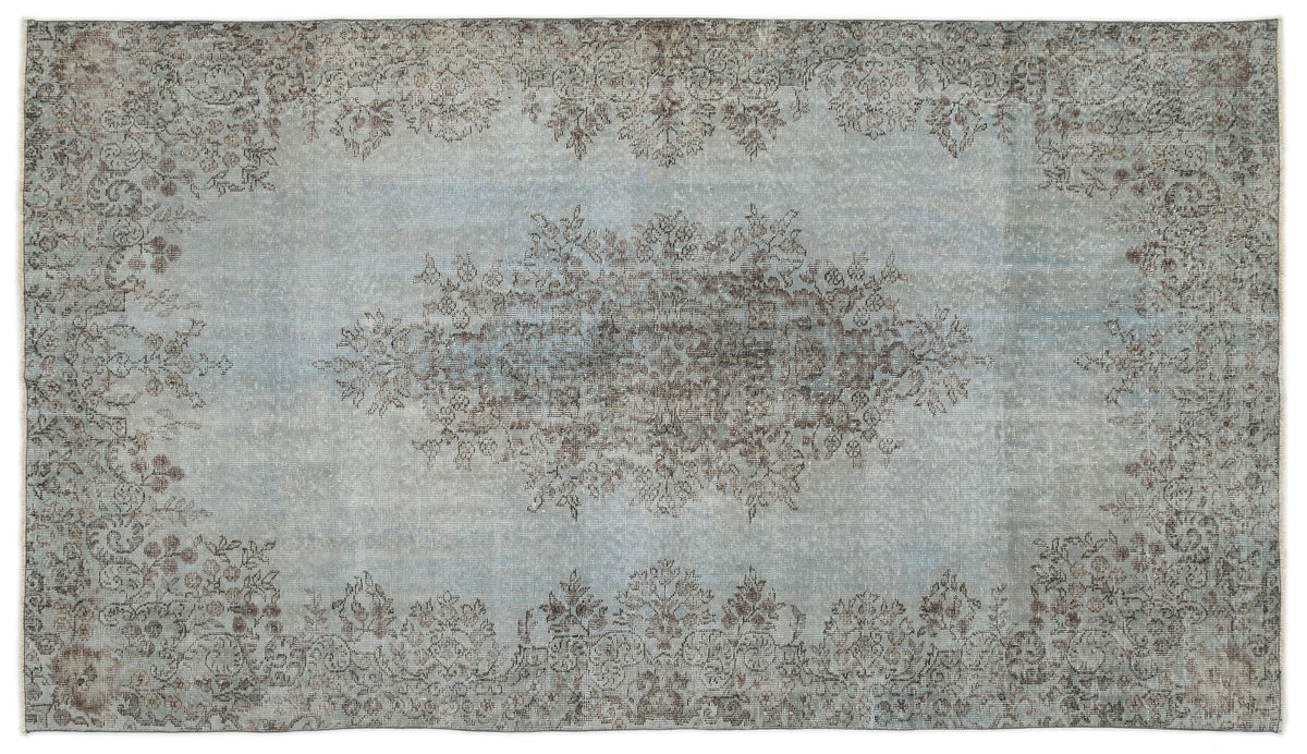 Blue Over Dyed Vintage Rug 5&#39;6&#39;&#39; x 9&#39;6&#39;&#39; ft 168 x 290 cm