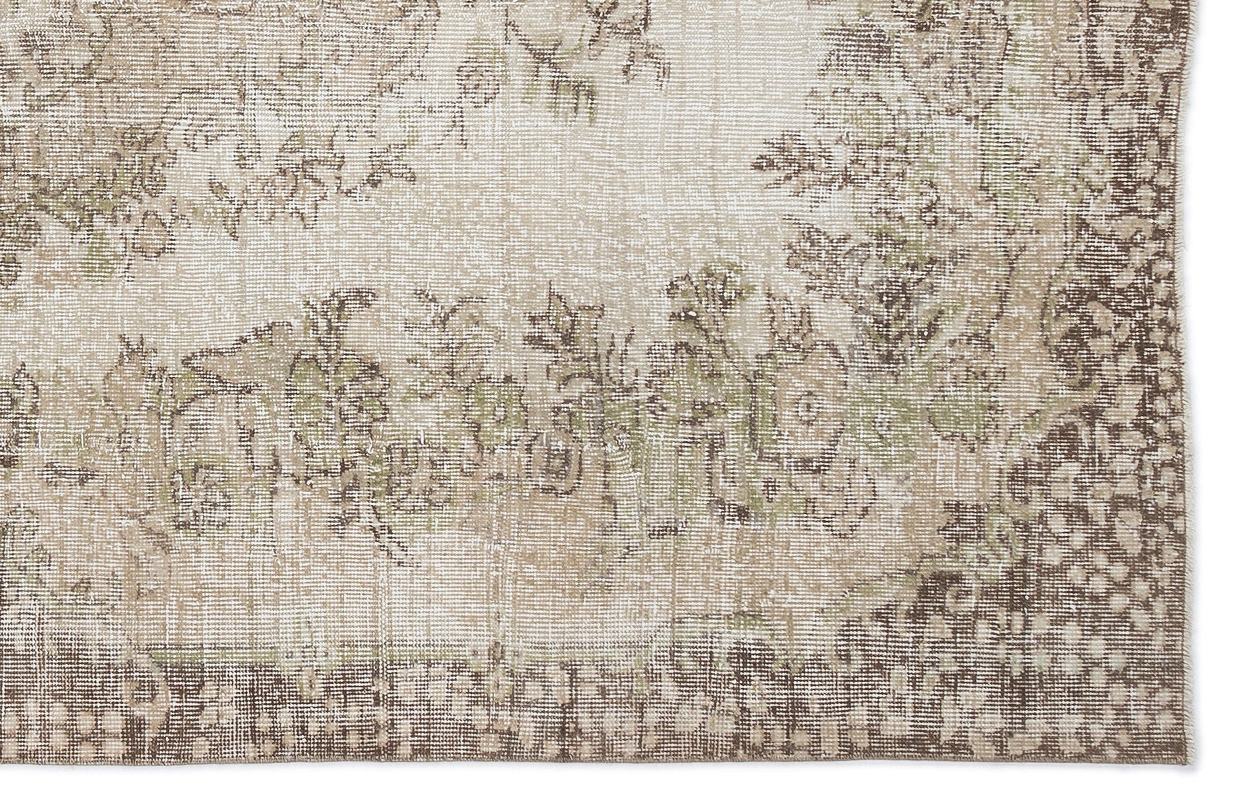 Beige Over Dyed Vintage Rug 5'7'' x 8'6'' ft 169 x 258 cm