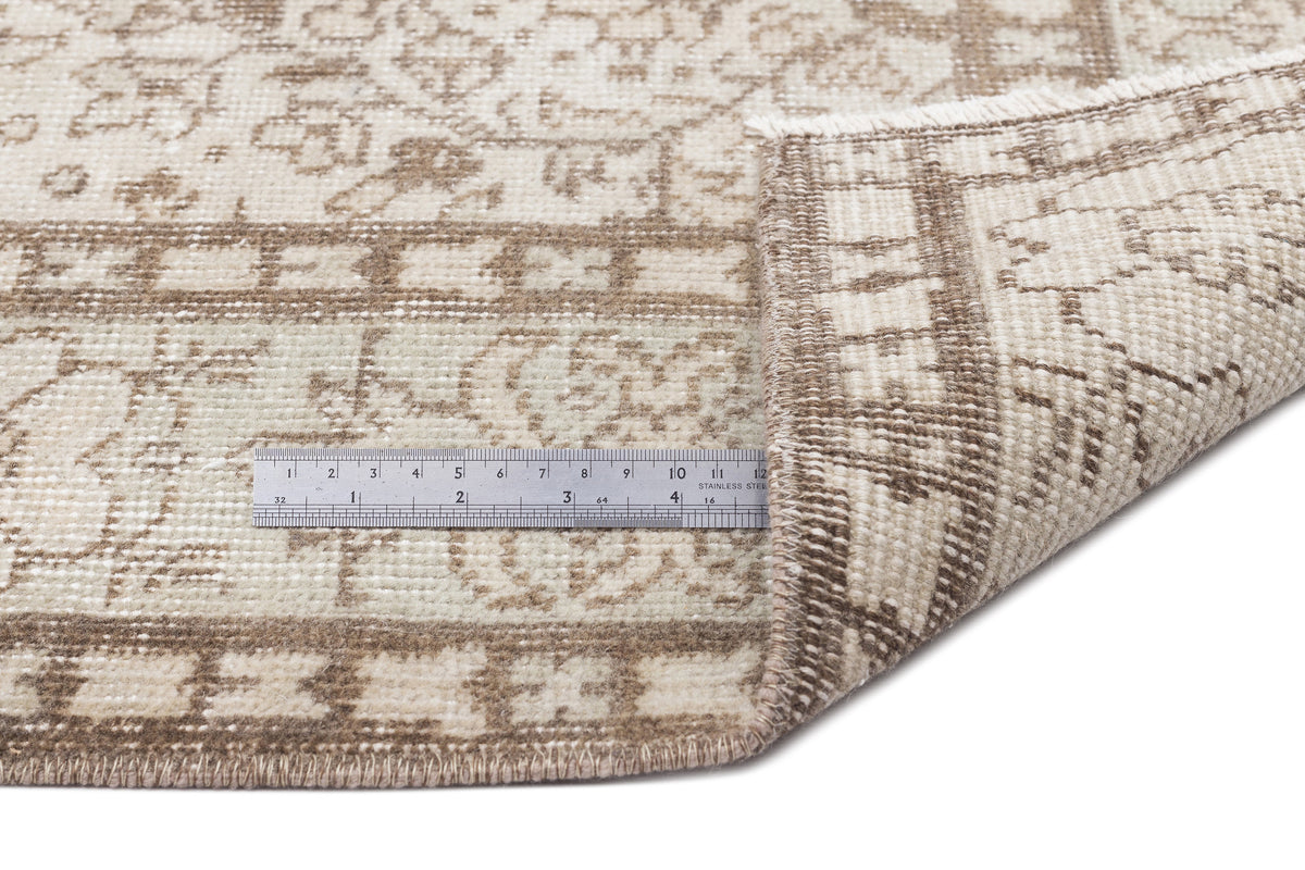 Beige Over Dyed Vintage Rug 5&#39;6&#39;&#39; x 9&#39;4&#39;&#39; ft 168 x 284 cm