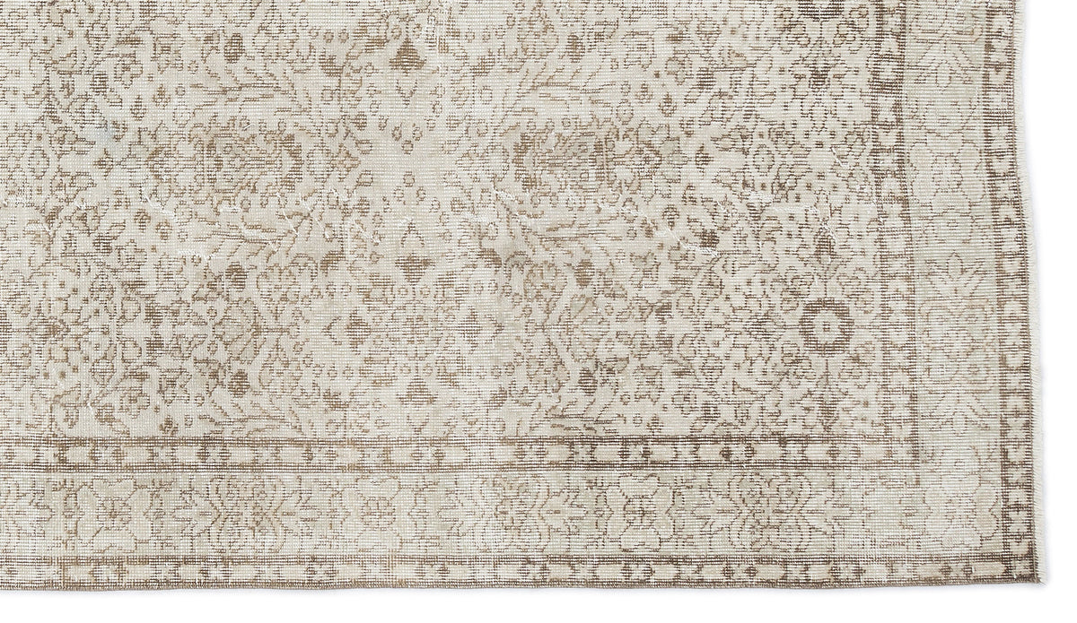 Beige Over Dyed Vintage Rug 5&#39;6&#39;&#39; x 9&#39;4&#39;&#39; ft 168 x 284 cm