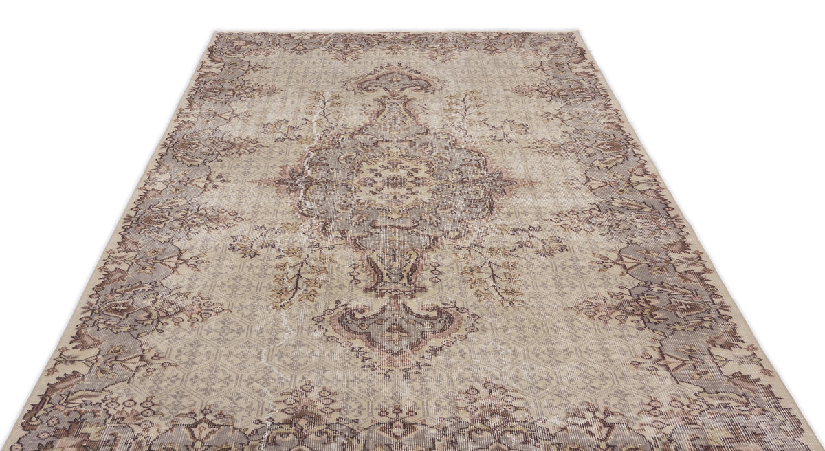 Naturel Over Dyed Vintage Rug 5&#39;3&#39;&#39; x 8&#39;10&#39;&#39; ft 160 x 268 cm
