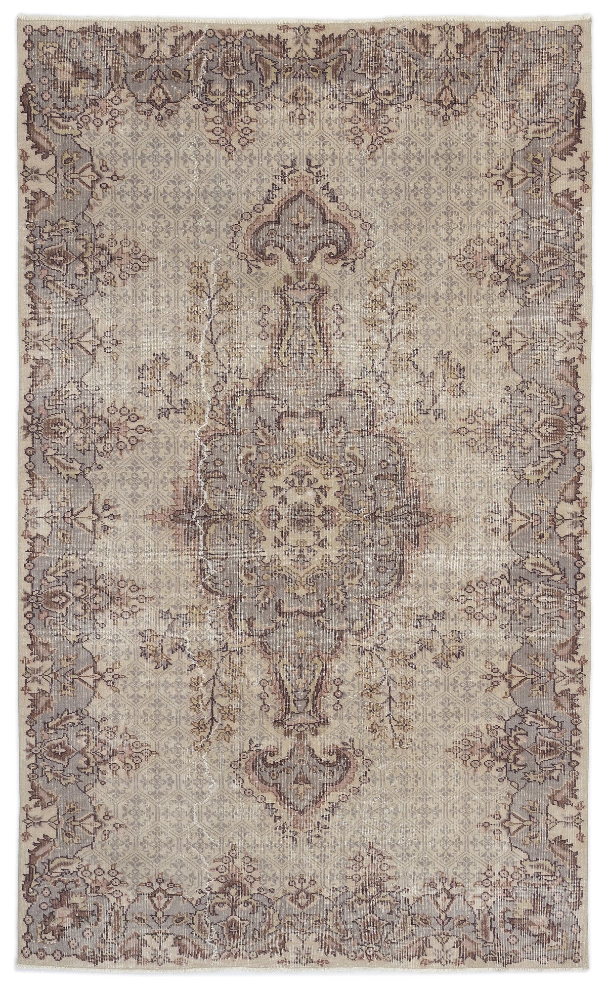 Naturel Over Dyed Vintage Rug 5&#39;3&#39;&#39; x 8&#39;10&#39;&#39; ft 160 x 268 cm