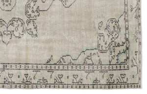 Beige Over Dyed Vintage Rug 5'5'' x 8'6'' ft 164 x 258 cm