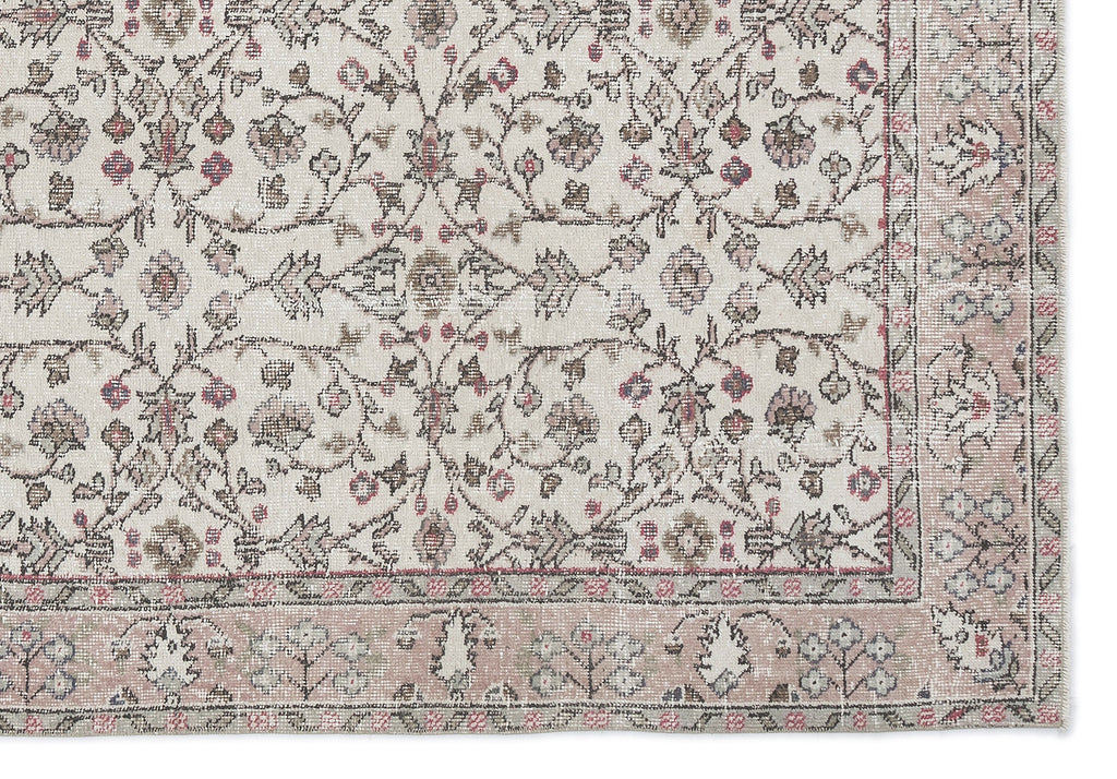 Beige Over Dyed Vintage Rug 5'10'' x 8'5'' ft 178 x 256 cm