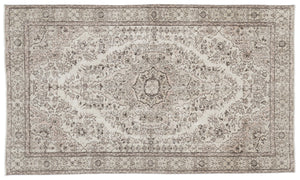 Beige Over Dyed Vintage Rug 5'9'' x 9'4'' ft 175 x 285 cm