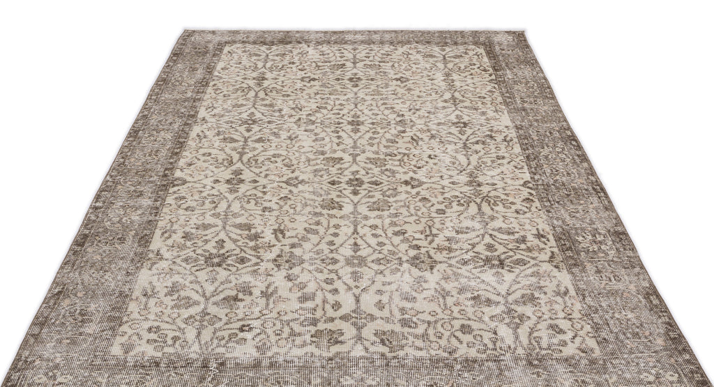 Beige Over Dyed Vintage Rug 5'11'' x 9'2'' ft 180 x 280 cm