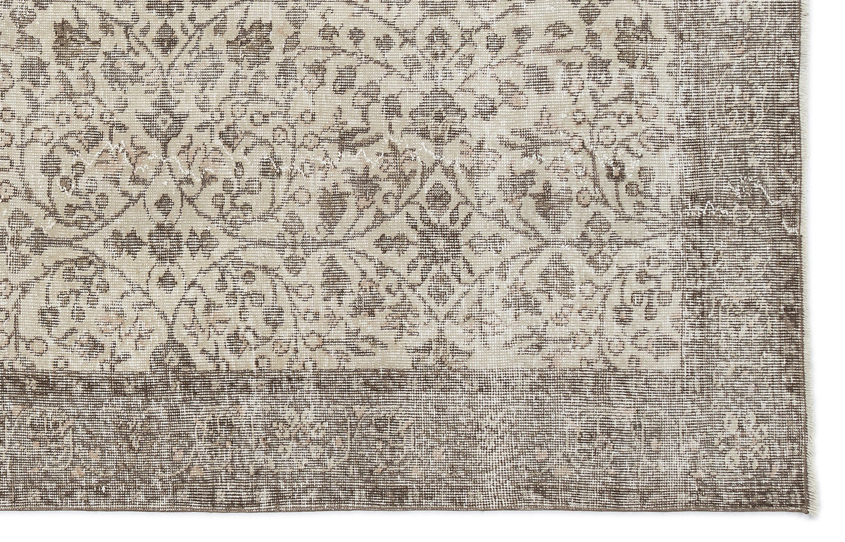 Beige Over Dyed Vintage Rug 5&#39;11&#39;&#39; x 9&#39;2&#39;&#39; ft 180 x 280 cm
