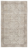 Beige Over Dyed Vintage Rug 4'11'' x 8'7'' ft 150 x 261 cm