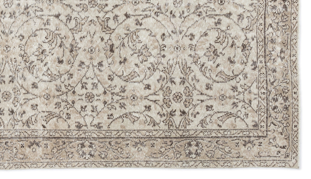 Beige Over Dyed Vintage Rug 4&#39;11&#39;&#39; x 8&#39;7&#39;&#39; ft 150 x 261 cm