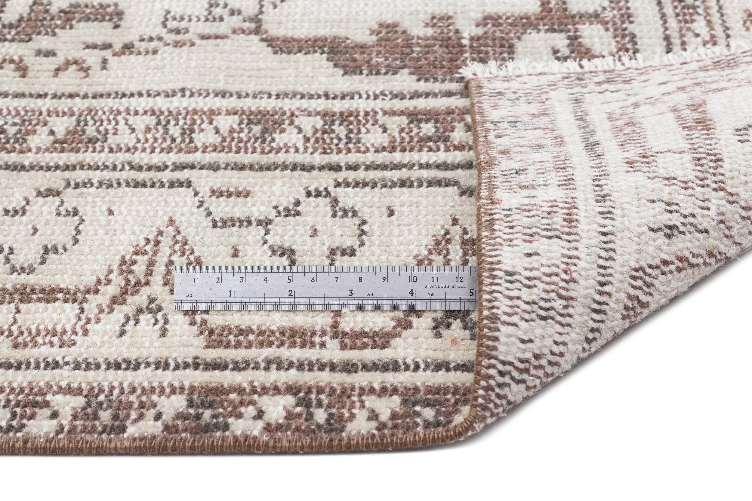 Beige Over Dyed Vintage Rug 5'11'' x 9'9'' ft 180 x 297 cm